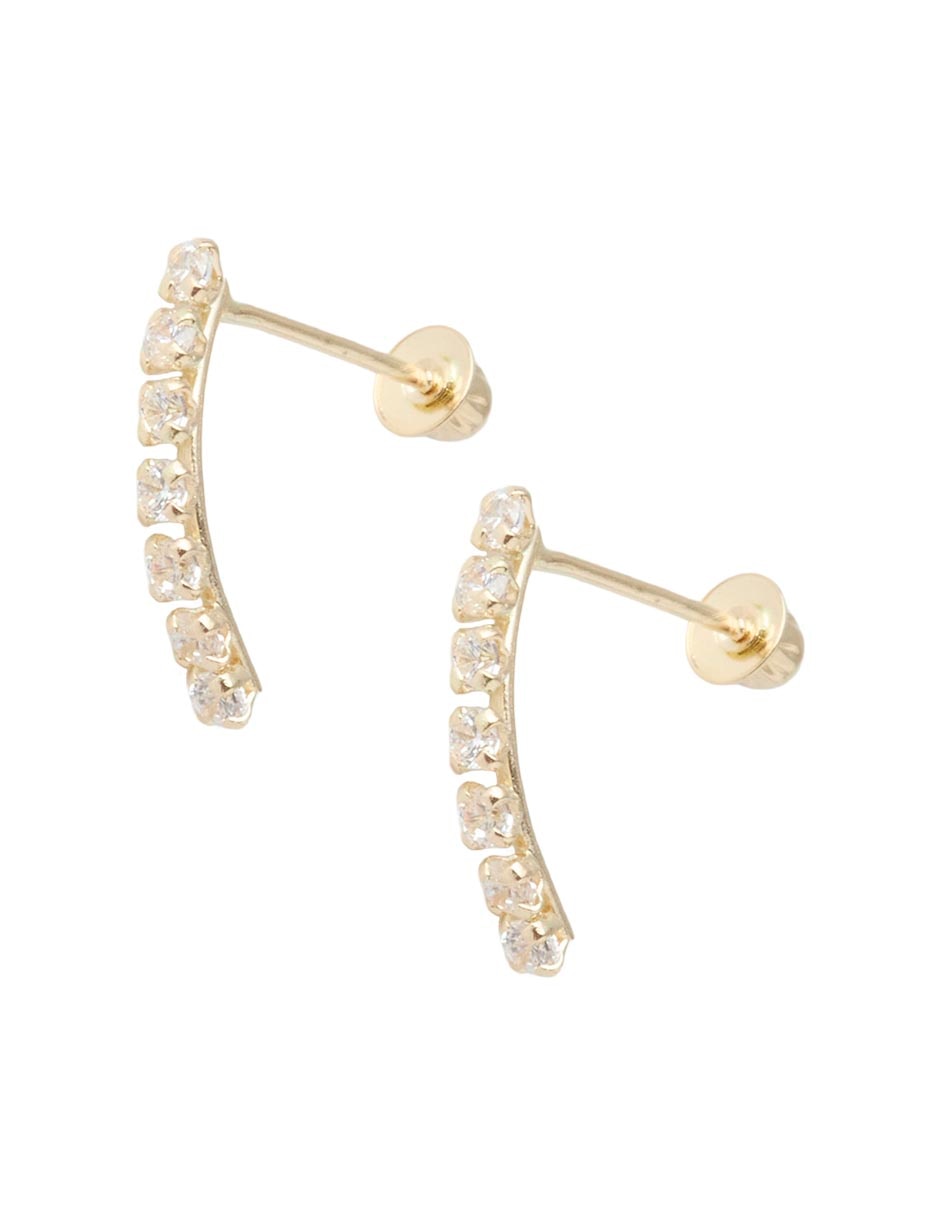 Broqueles de oro 14 k con acabado esmaltado imitación rubí 2