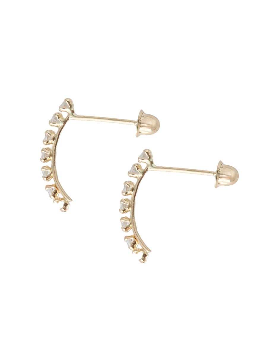 Broqueles de oro 14 k con acabado esmaltado imitación rubí 3