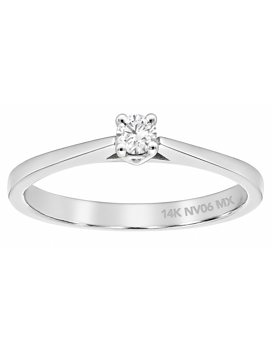 Solitario de 14 k diamante