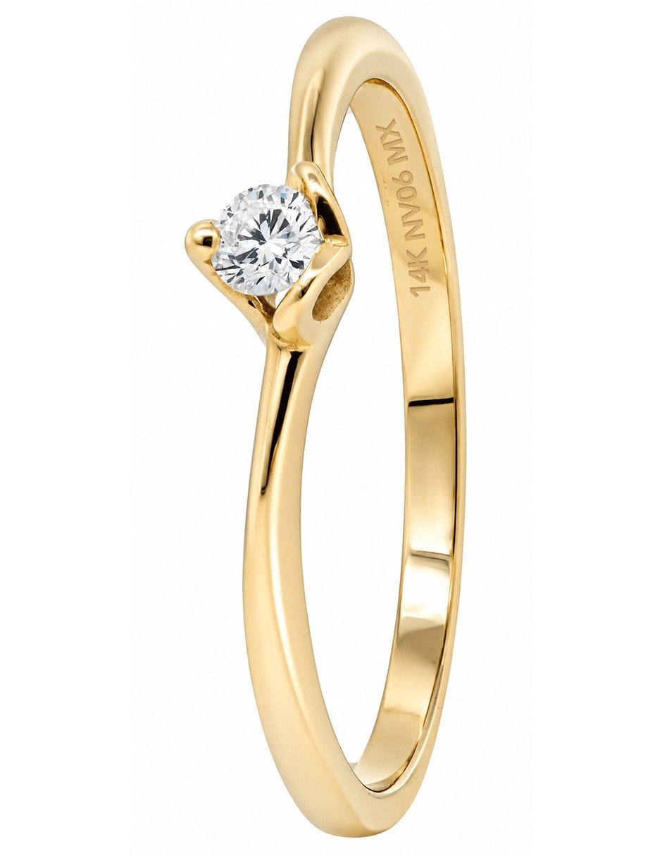Solitario de 14 k diamante 4