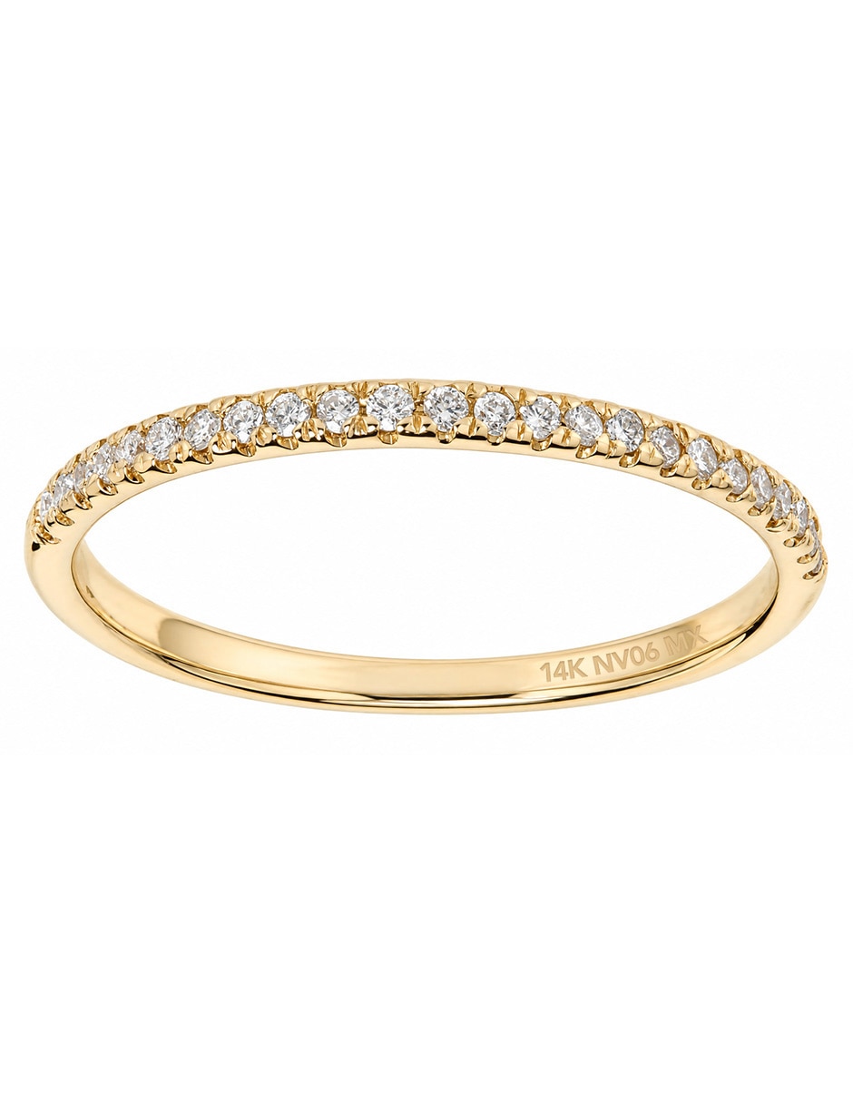 Anillo 14 k de oro amarillo diamante brillante Anillo 14 k de oro amarillo diamante brillante