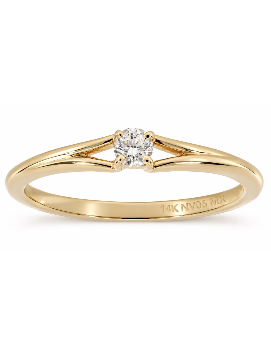 Anillo solitario oro allo 14k bte 0.20c