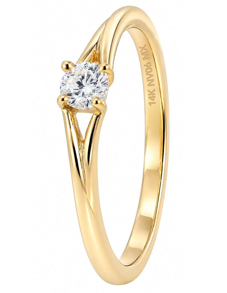 Anillo solitario oro allo 14k bte 0.20c 4