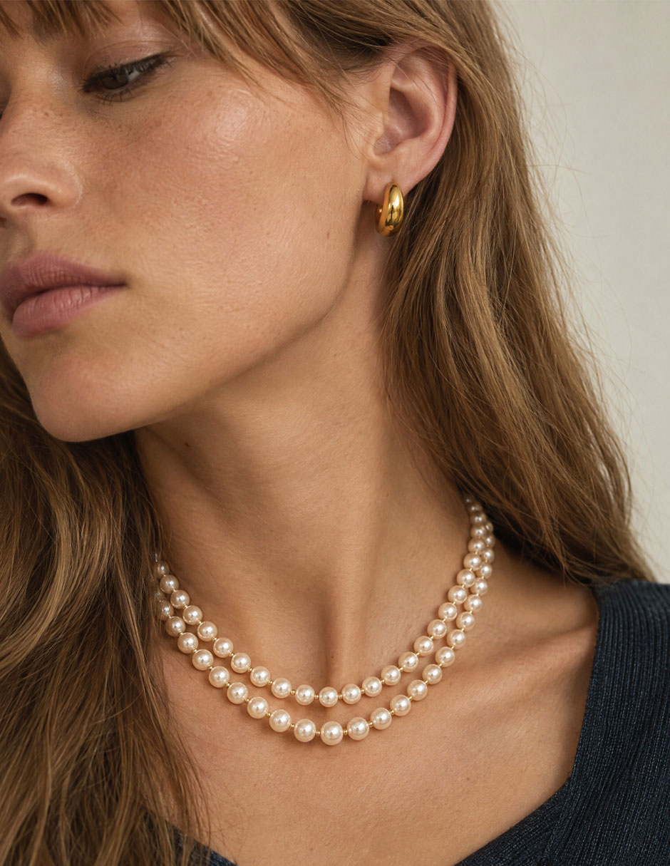 Collar de varios hilos de oro amarillo 14 k 2