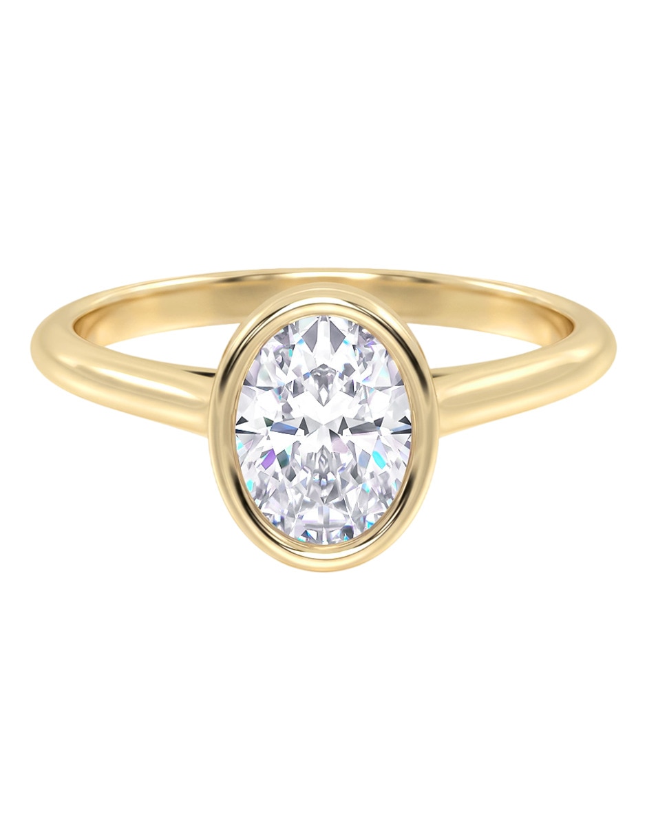 Anillo de compromiso de 14 k moissanita
