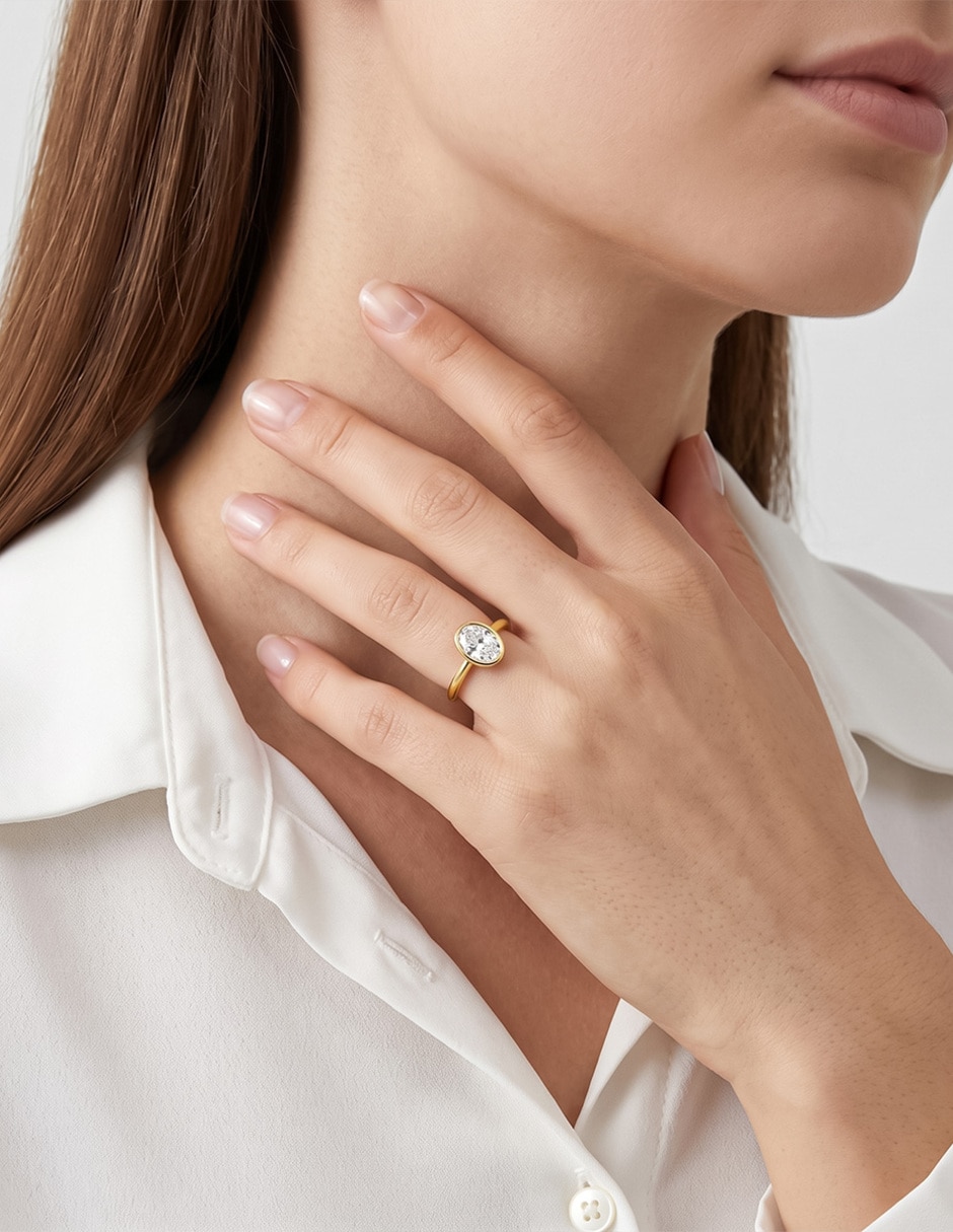 Anillo de compromiso de 14 k moissanita 5