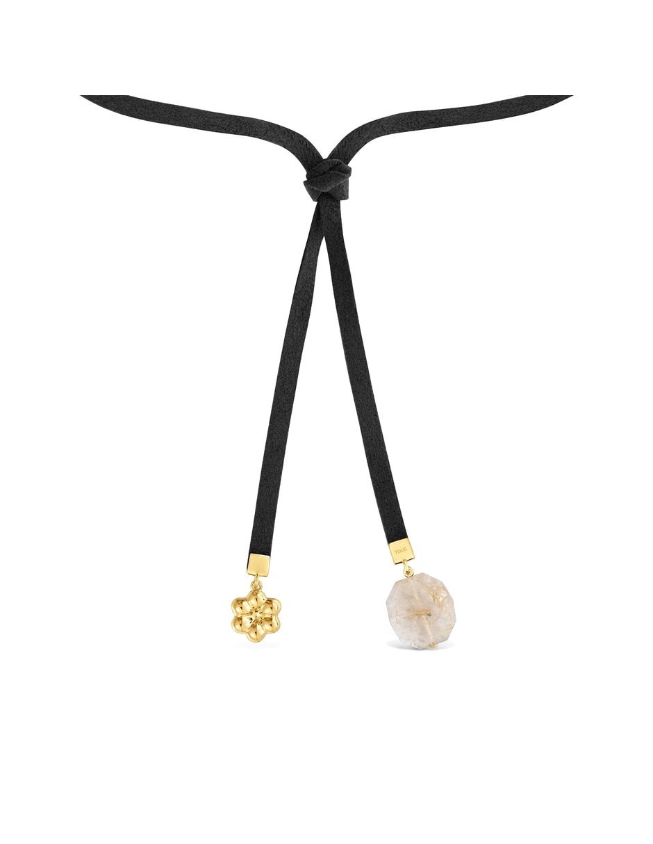 Collar bold motif de plata 18 k