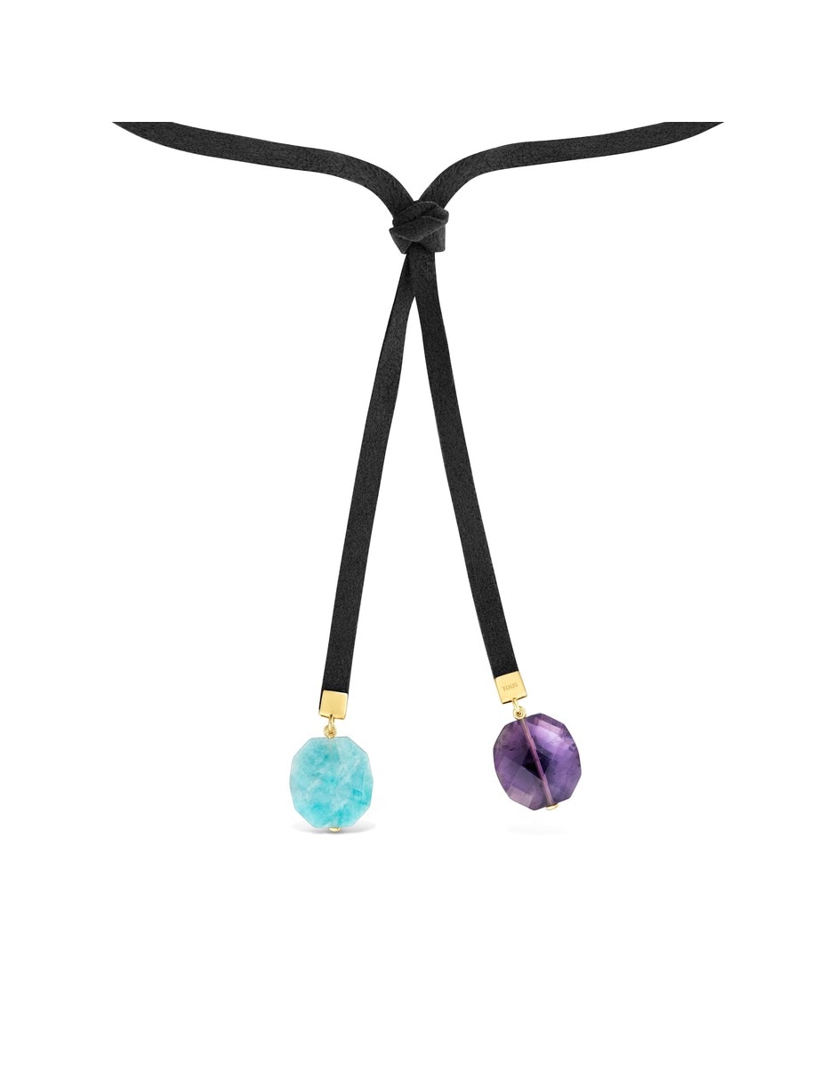 Collar bold motif de plata 18 k