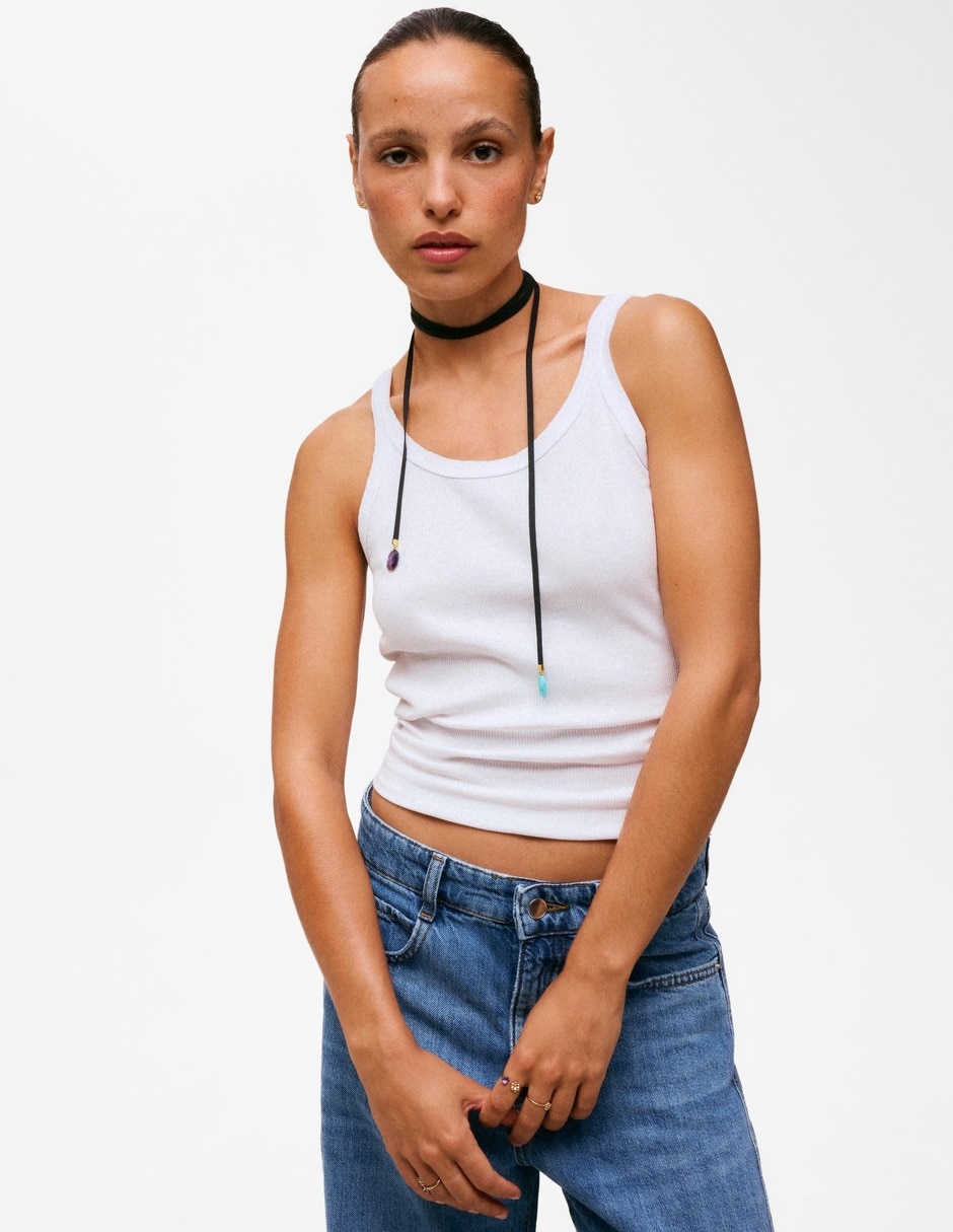 Collar bold motif de plata 18 k 4