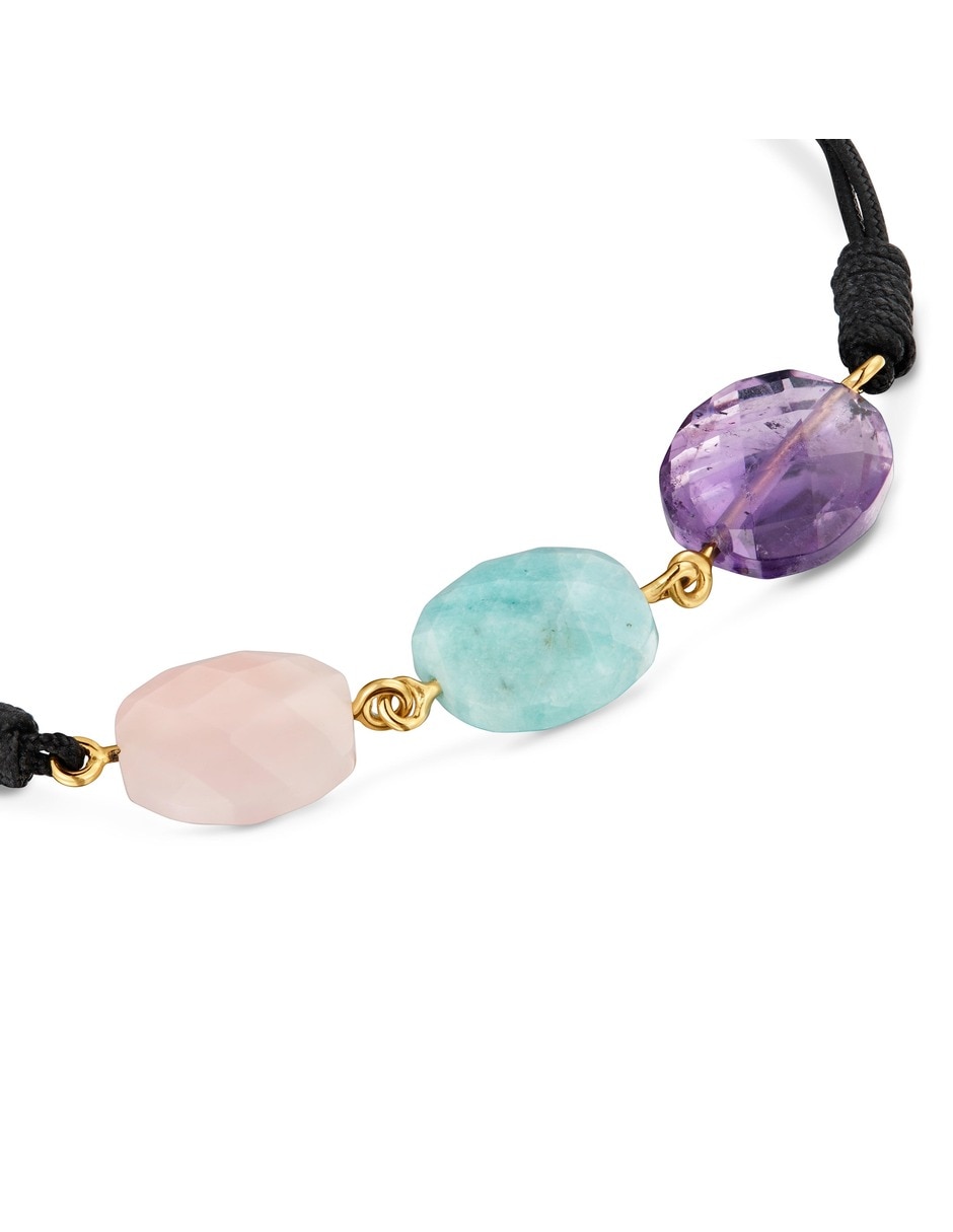 Pulsera de plata con amatista 18 k bold motif 4