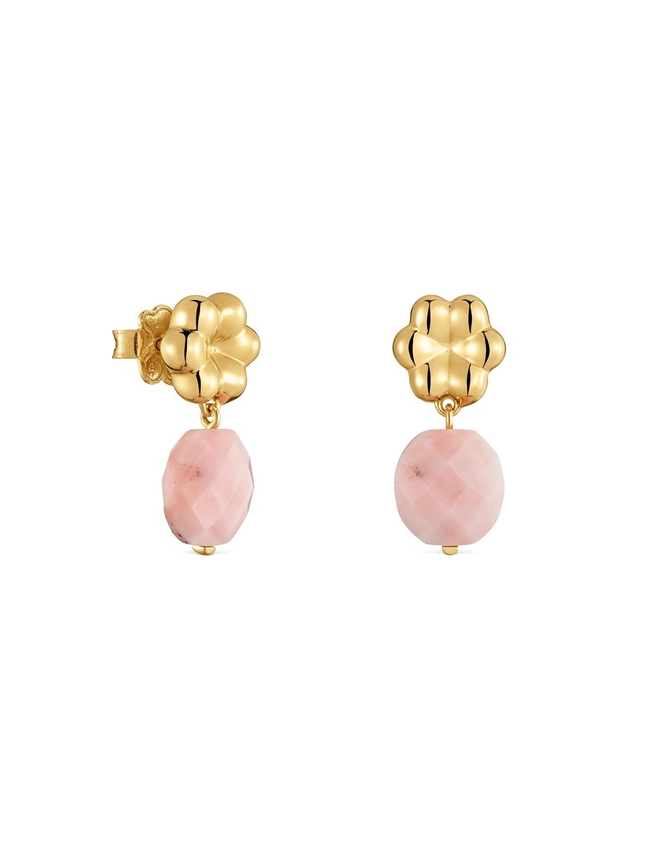 Aretes cortos bold motif de plata 18 k con acabado baño de oro Aretes cortos bold motif de plata 18 k con acabado baño de oro
