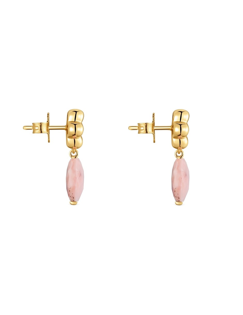 Aretes cortos bold motif de plata 18 k con acabado baño de oro 5