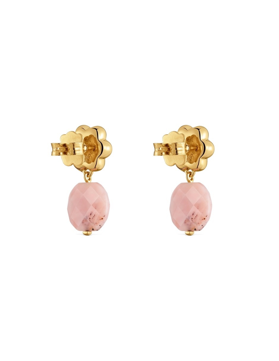 Aretes cortos bold motif de plata 18 k con acabado baño de oro 4
