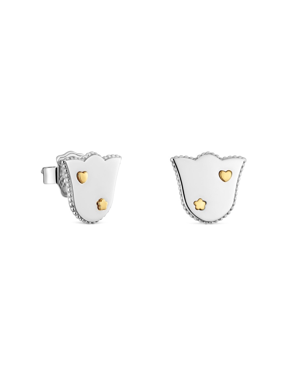 Aretes cortos cachito mio de acero inoxidable