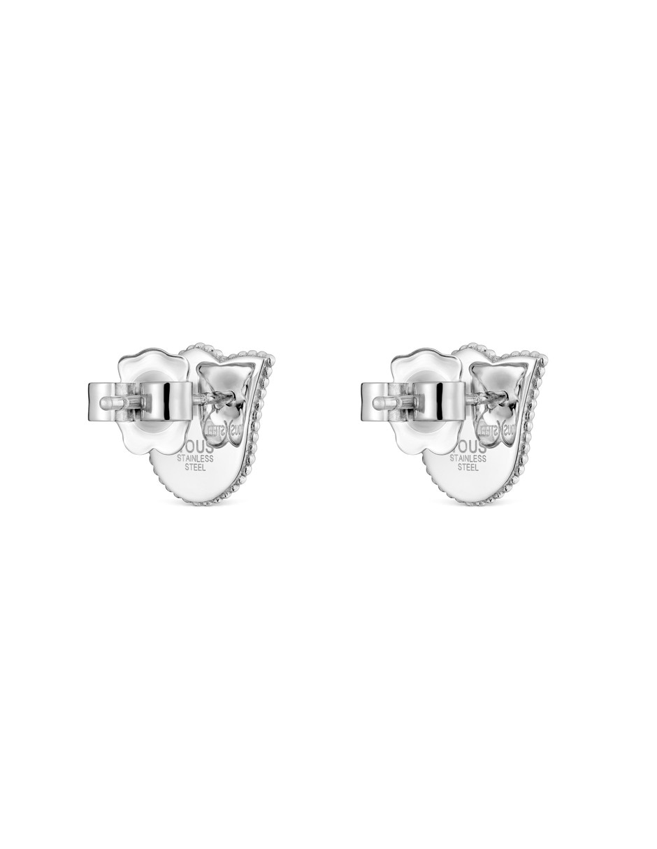 Aretes cortos cachito mio de acero inoxidable