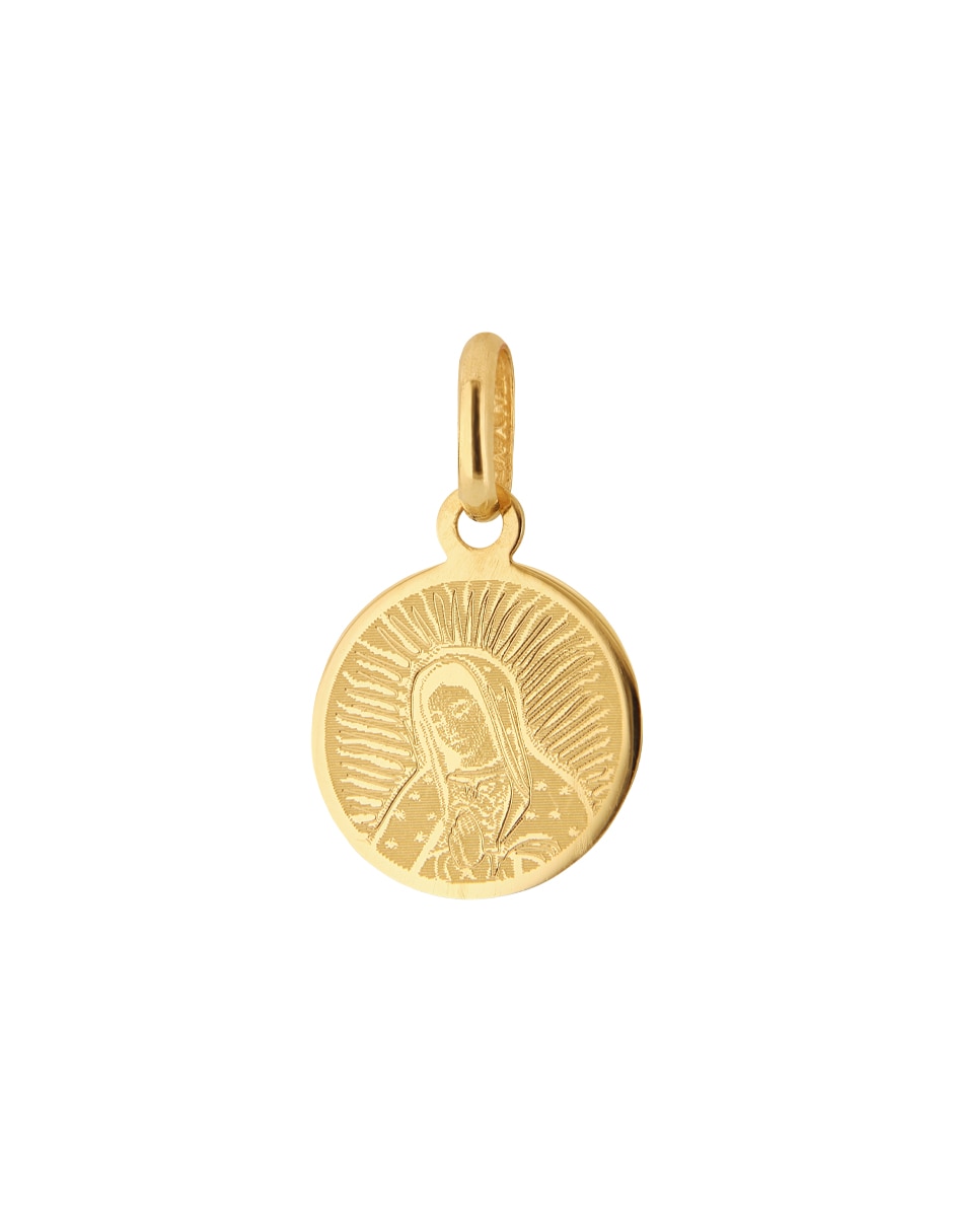 Medalla redonda Virgen de Guadalupe de oro amarillo 10 K Medalla redonda Virgen de Guadalupe de oro amarillo 10 K