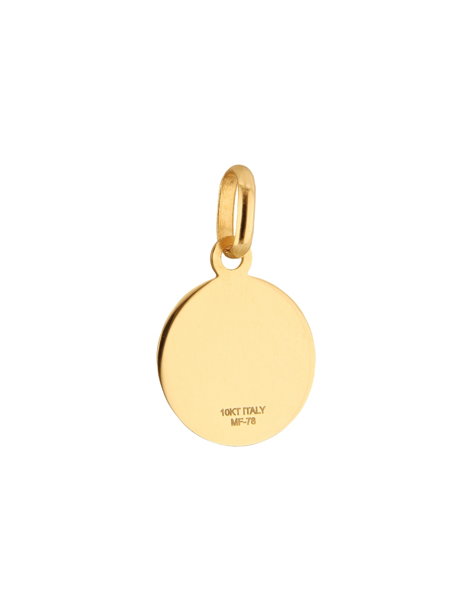 Medalla redonda Virgen de Guadalupe de oro amarillo 10 K 3
