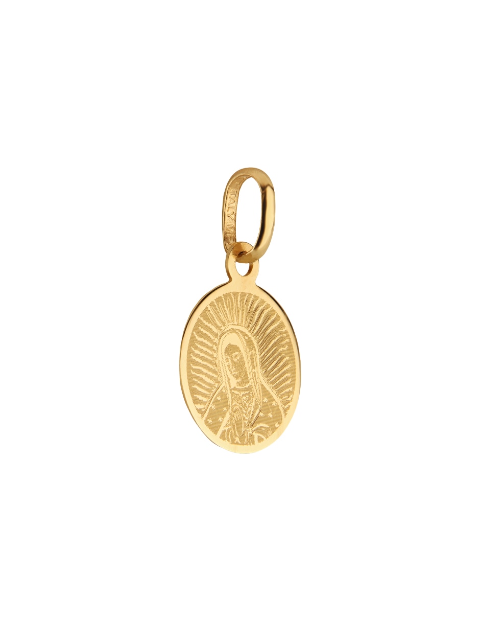 Medalla redonda Virgen de Guadalupe de oro amarillo 10 K 4