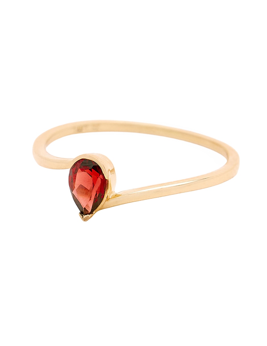 Anillo 14 k de oro amarillo semipreciosas pulido 3
