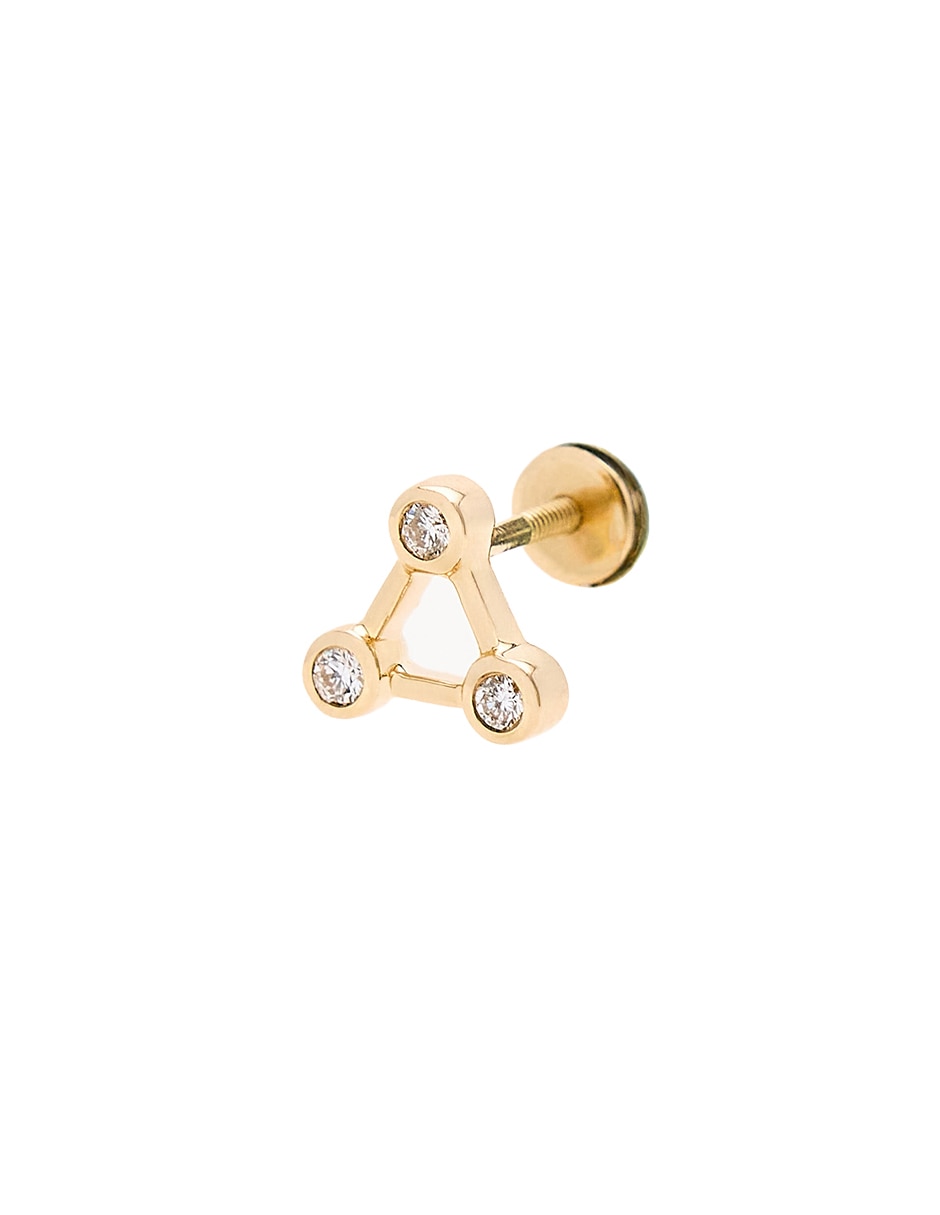 Piercing de oro amarillo 14 k con acabado pulido diamante 4
