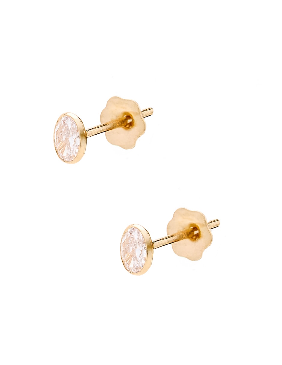 Broqueles de (si aplica) No aplica de Oro amarillo 14 K con acabado Pulido Diamante de laboratorio 3