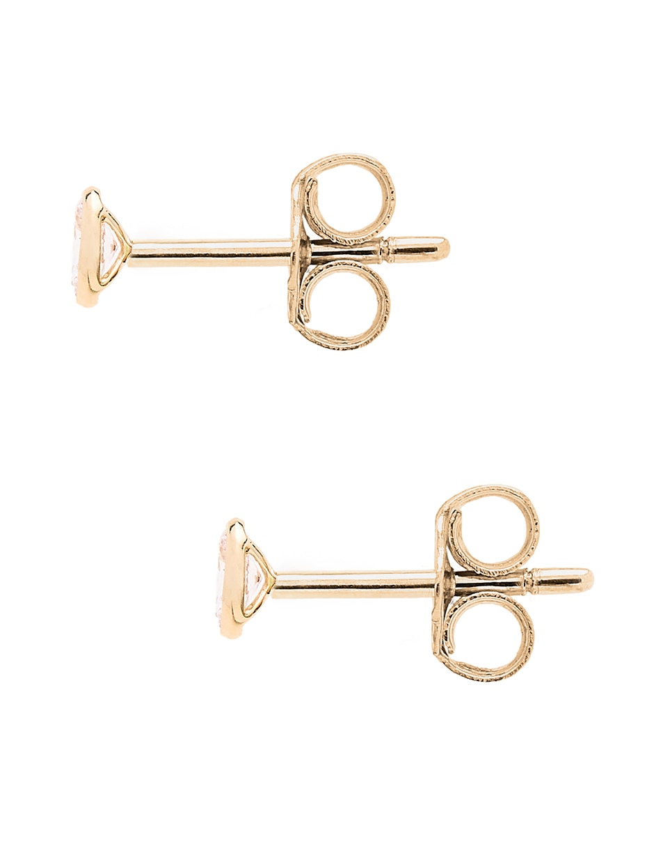 Broqueles de (si aplica) No aplica de Oro amarillo 14 K con acabado Pulido Diamante de laboratorio 4
