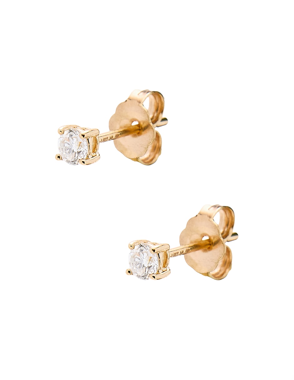 Broqueles de oro amarillo 14 k con acabado pulido 3