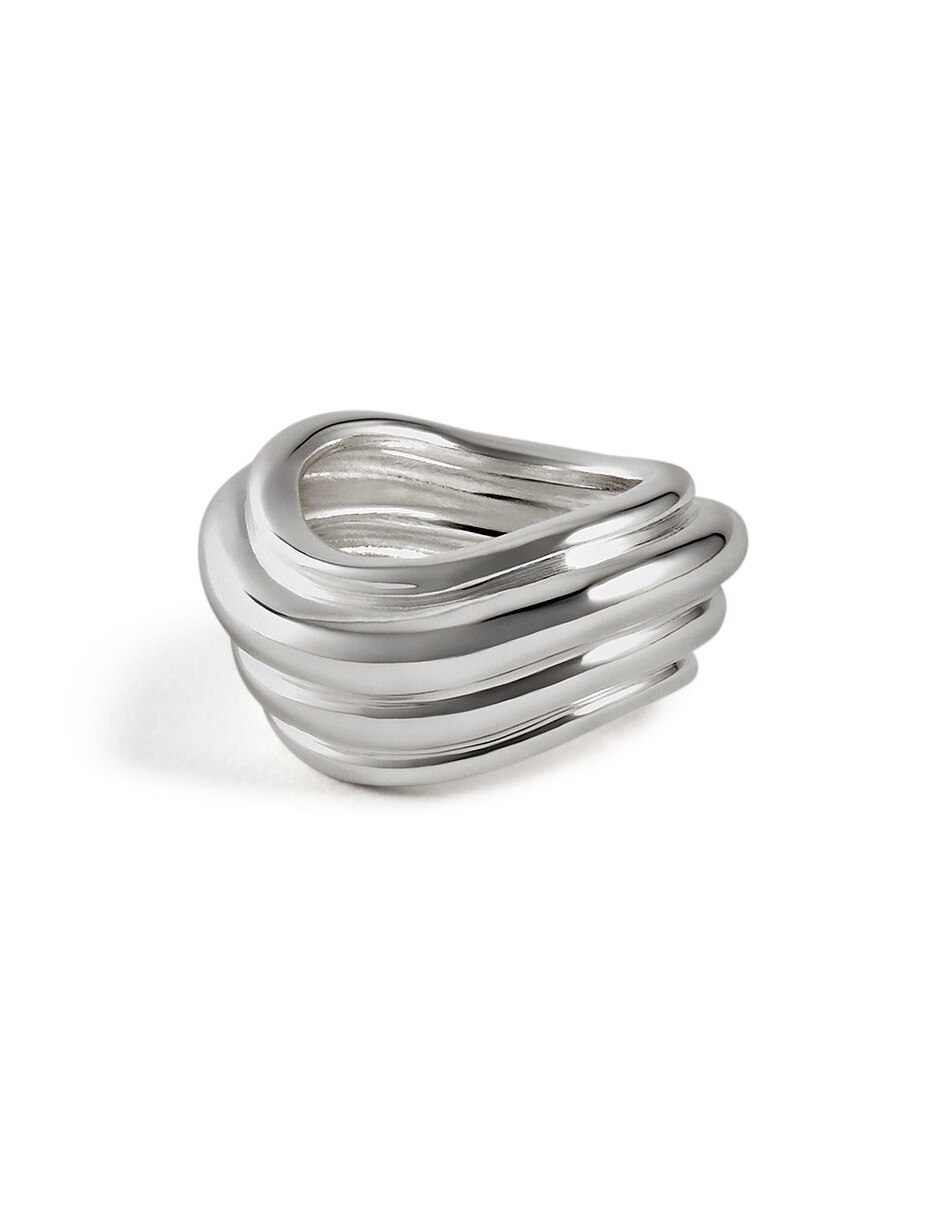 Anillo lia de metal plateado 5