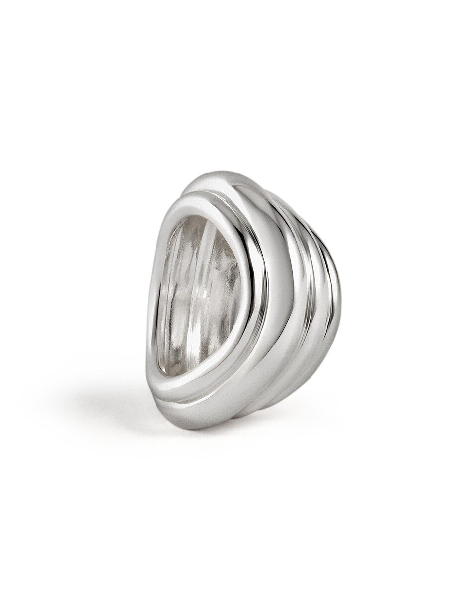 Anillo lia de metal plateado