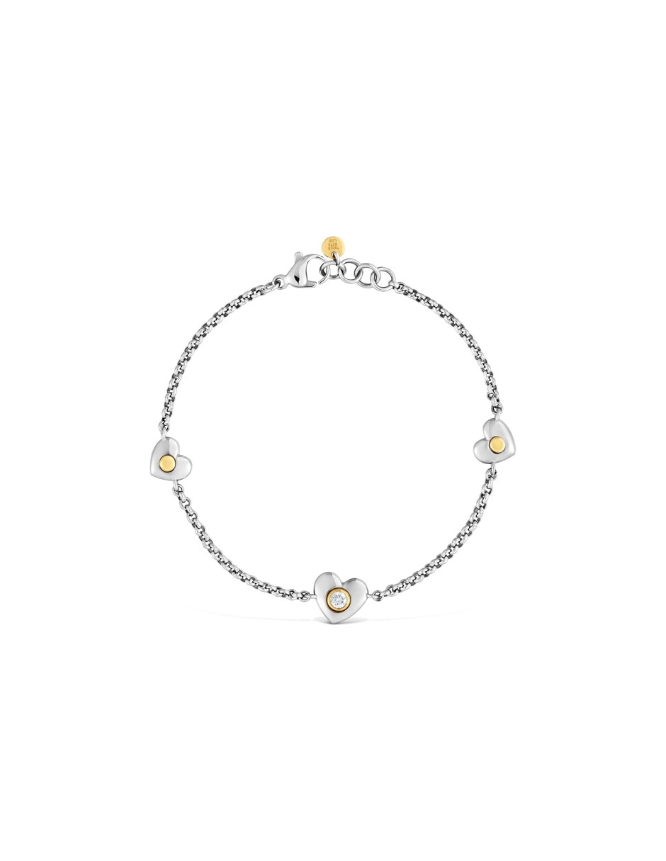 Pulsera de plata con diamante 18 K Puffy Lgd 2