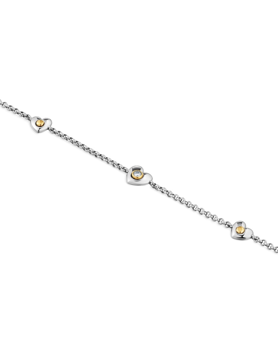 Pulsera de plata con diamante 18 K Puffy Lgd 3