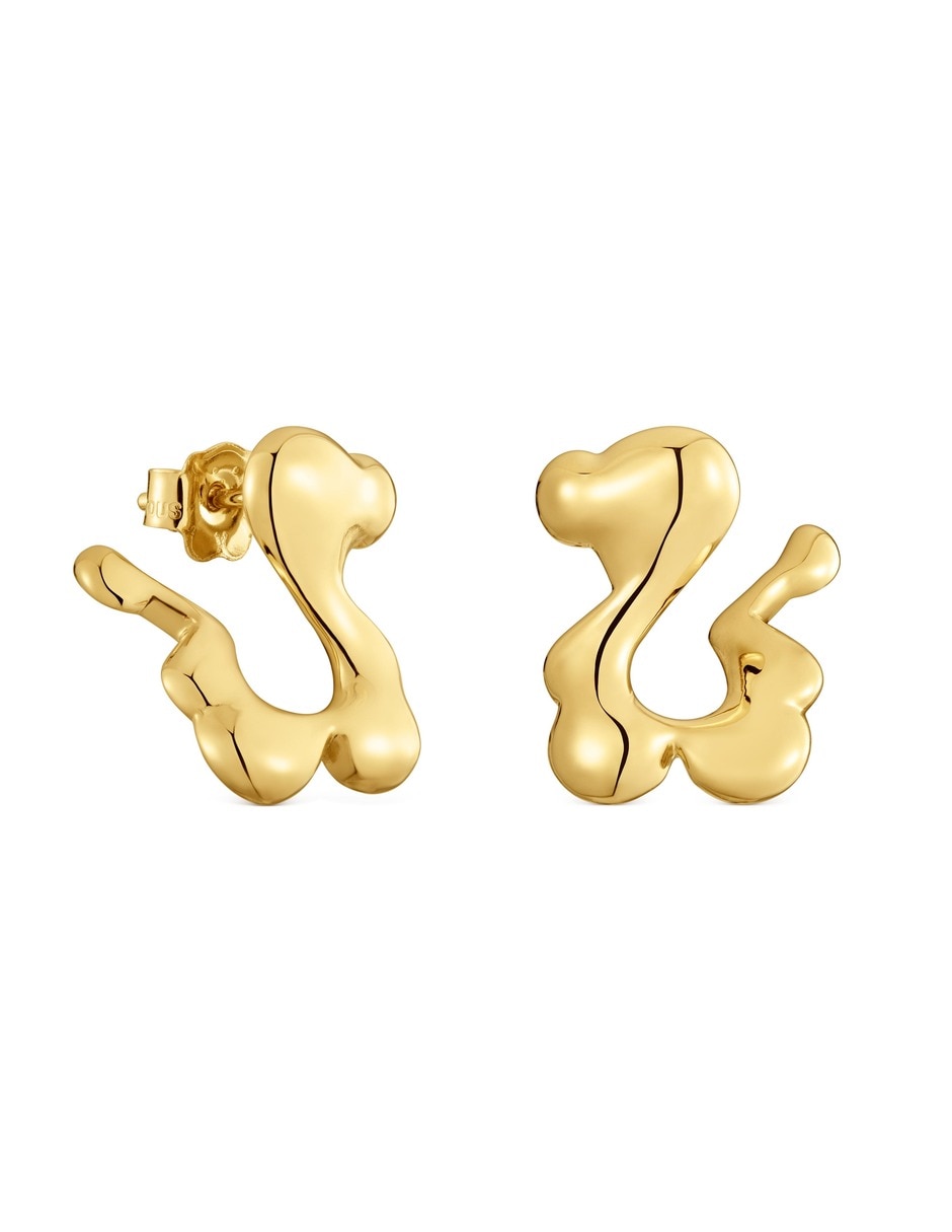 Aretes cortos strain de oro 9 k