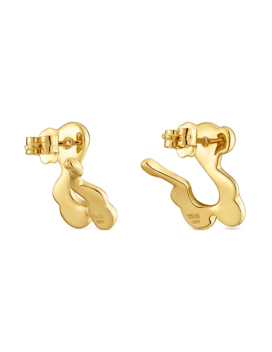 Aretes cortos strain de oro 9 k 3