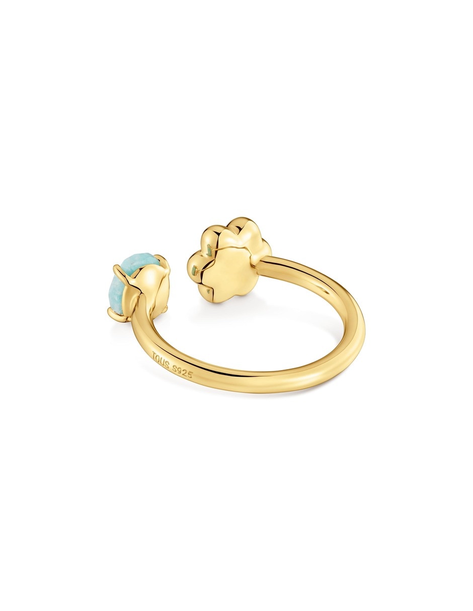 Anillo de flor Bold Motif de plata 18 k con acabado baño de oro 4