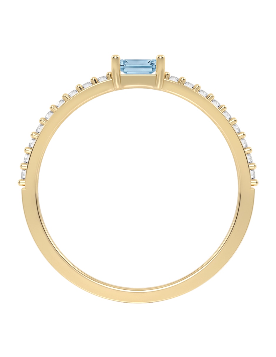Anillo 14 k de oro zirconia brillante 3