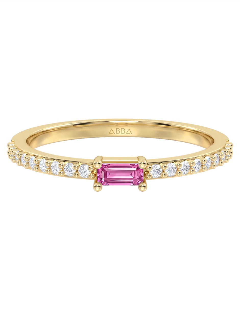 Anillo 14 k de oro zirconia brillante Anillo 14 k de oro zirconia brillante
