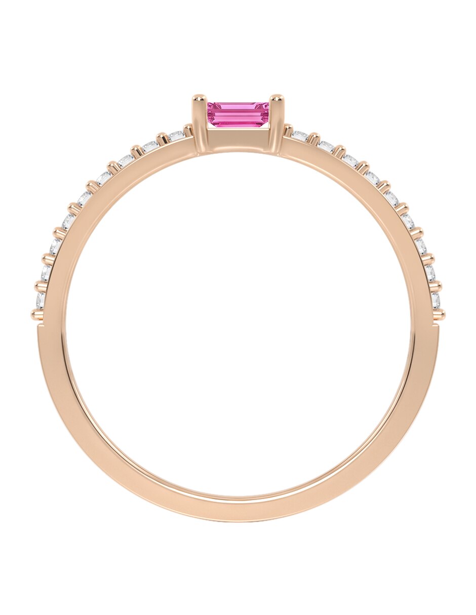 Anillo 14 k de oro zirconia brillante 3