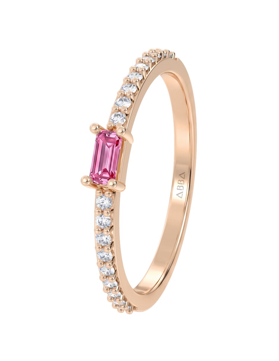 Anillo 14 k de oro zirconia brillante 4