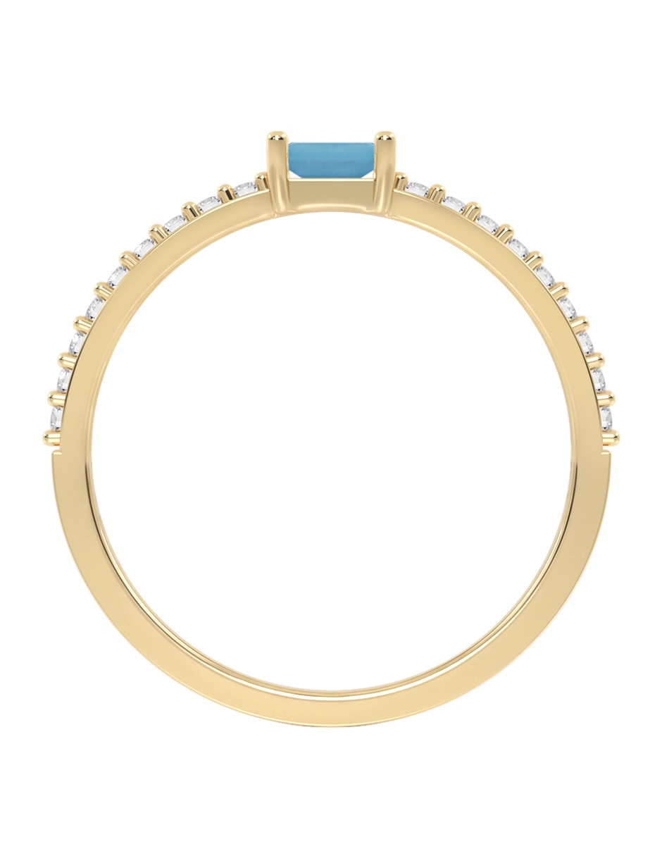 Anillo 10 k de oro zirconia brillante 4
