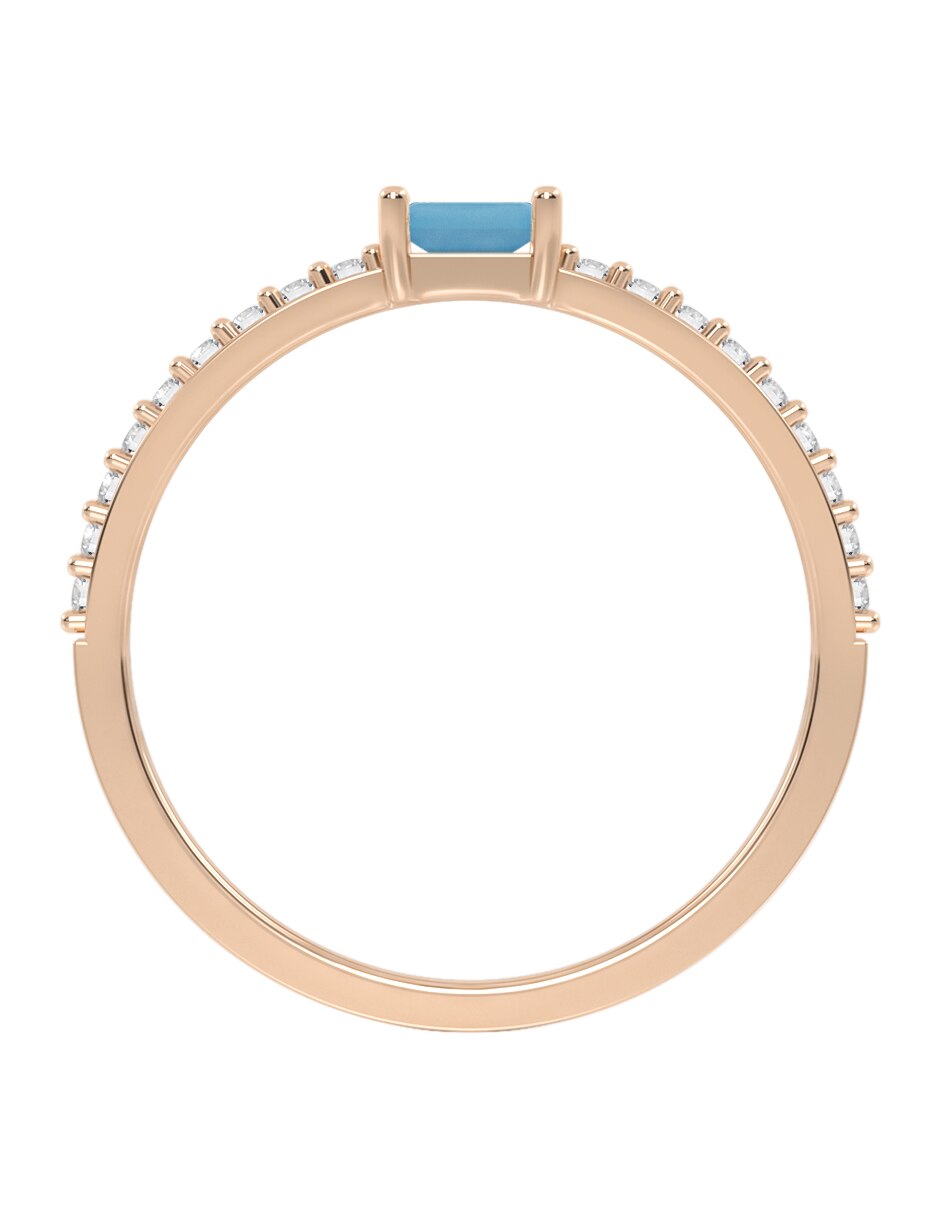 Anillo 10 k de oro zirconia brillante 3