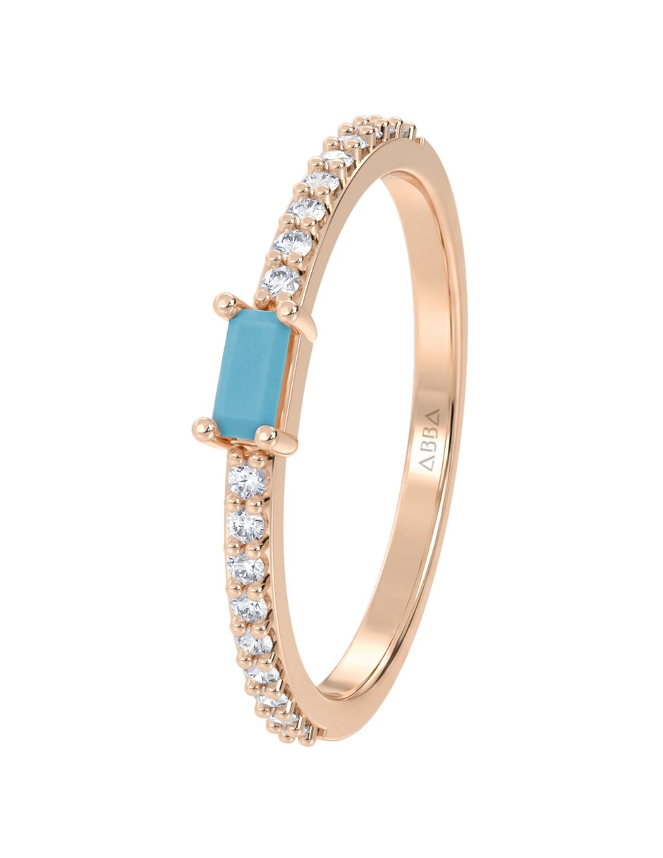 Anillo 10 k de oro zirconia brillante 4