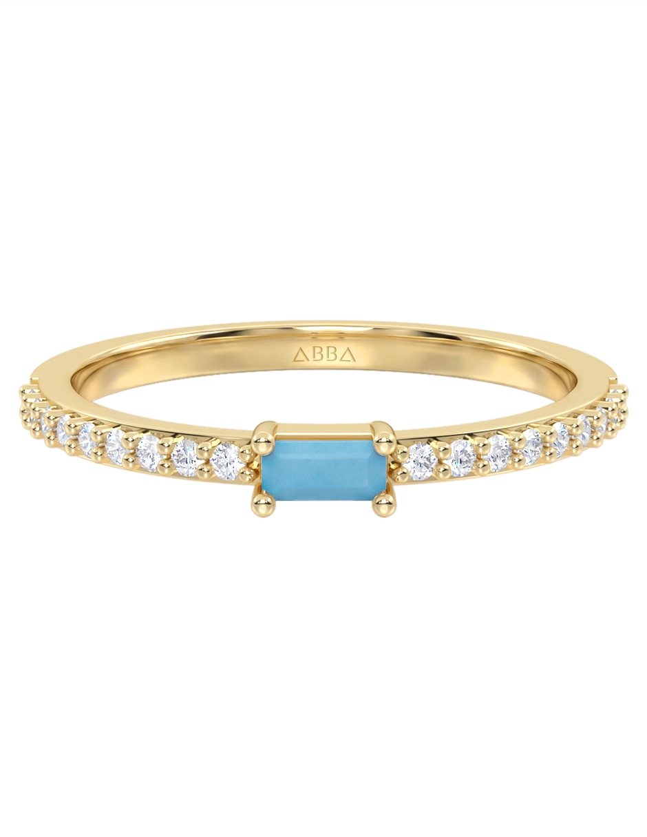 Anillo 14 k de oro zirconia brillante Anillo 14 k de oro zirconia brillante