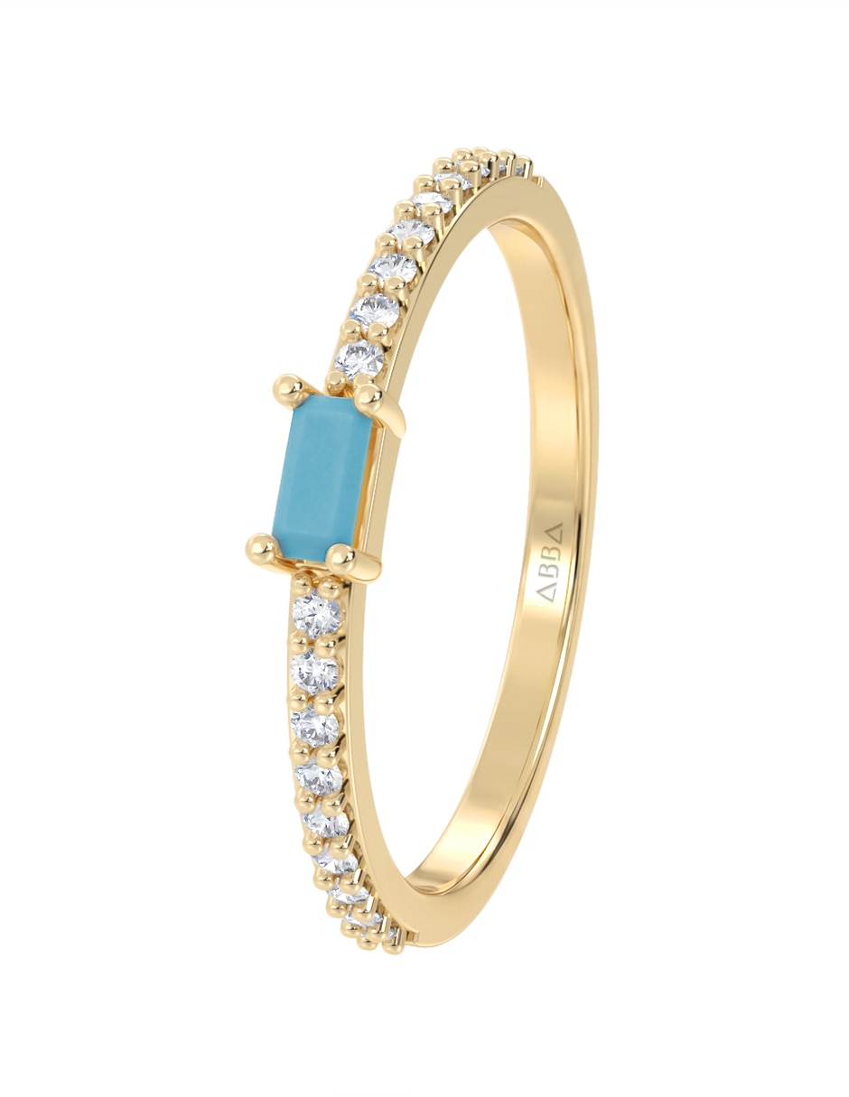 Anillo 14 k de oro zirconia brillante 3