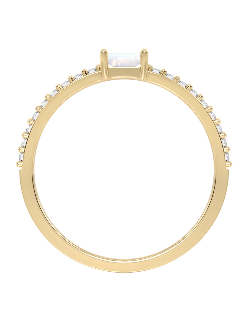 Anillo 14 k de oro zirconia brillante 4