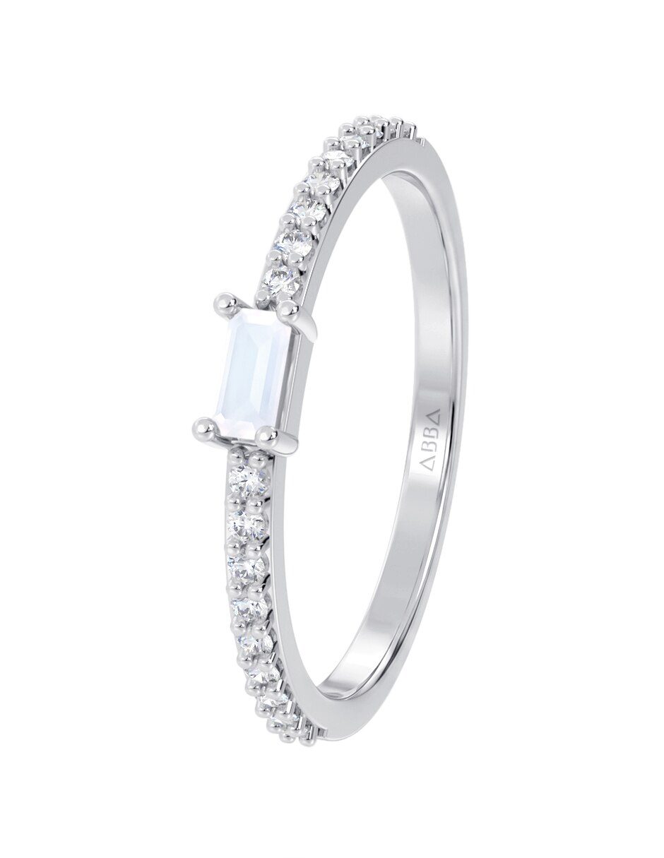 Anillo 10 k de oro zirconia brillante 4