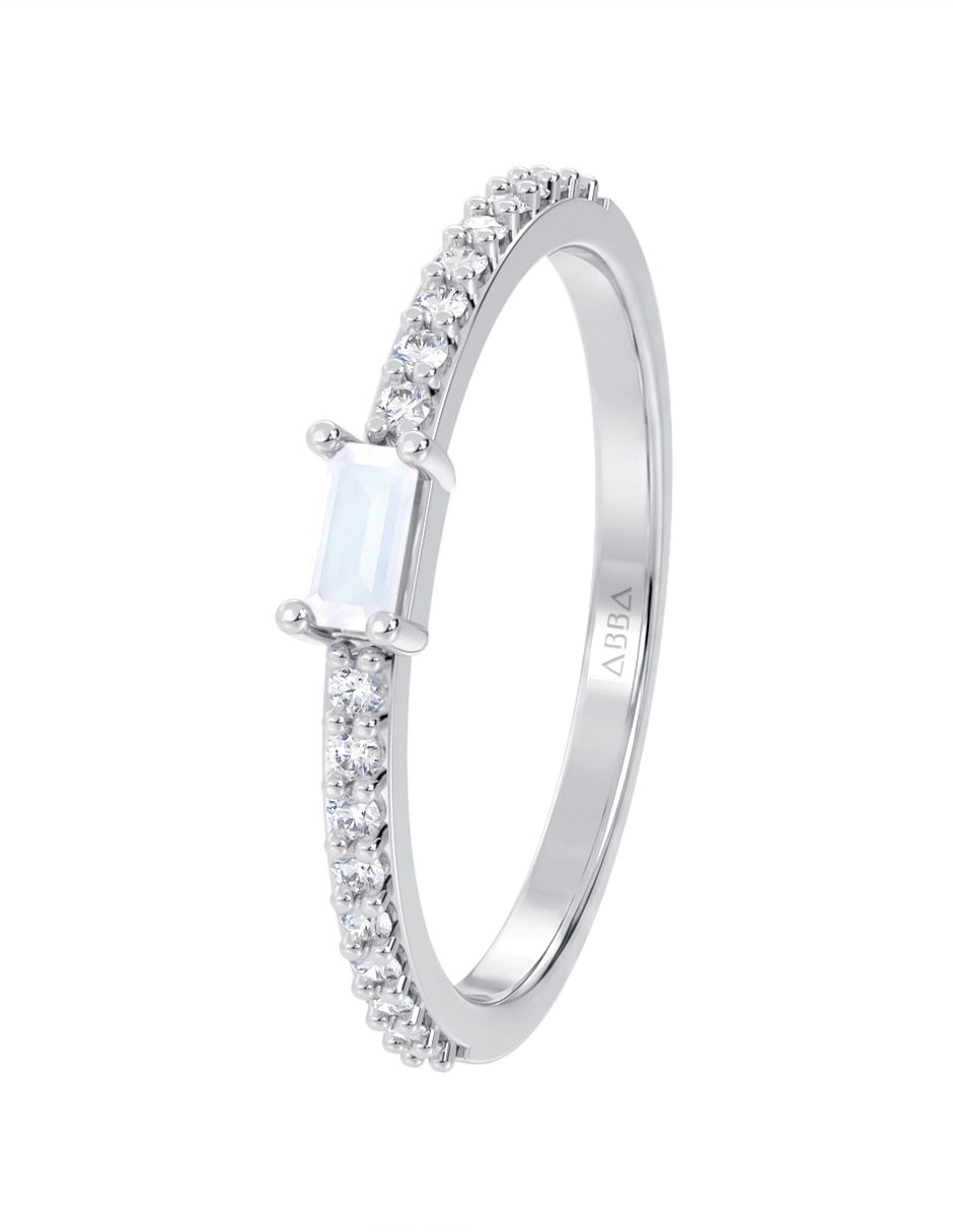 Anillo 14 k de oro zirconia brillante 4