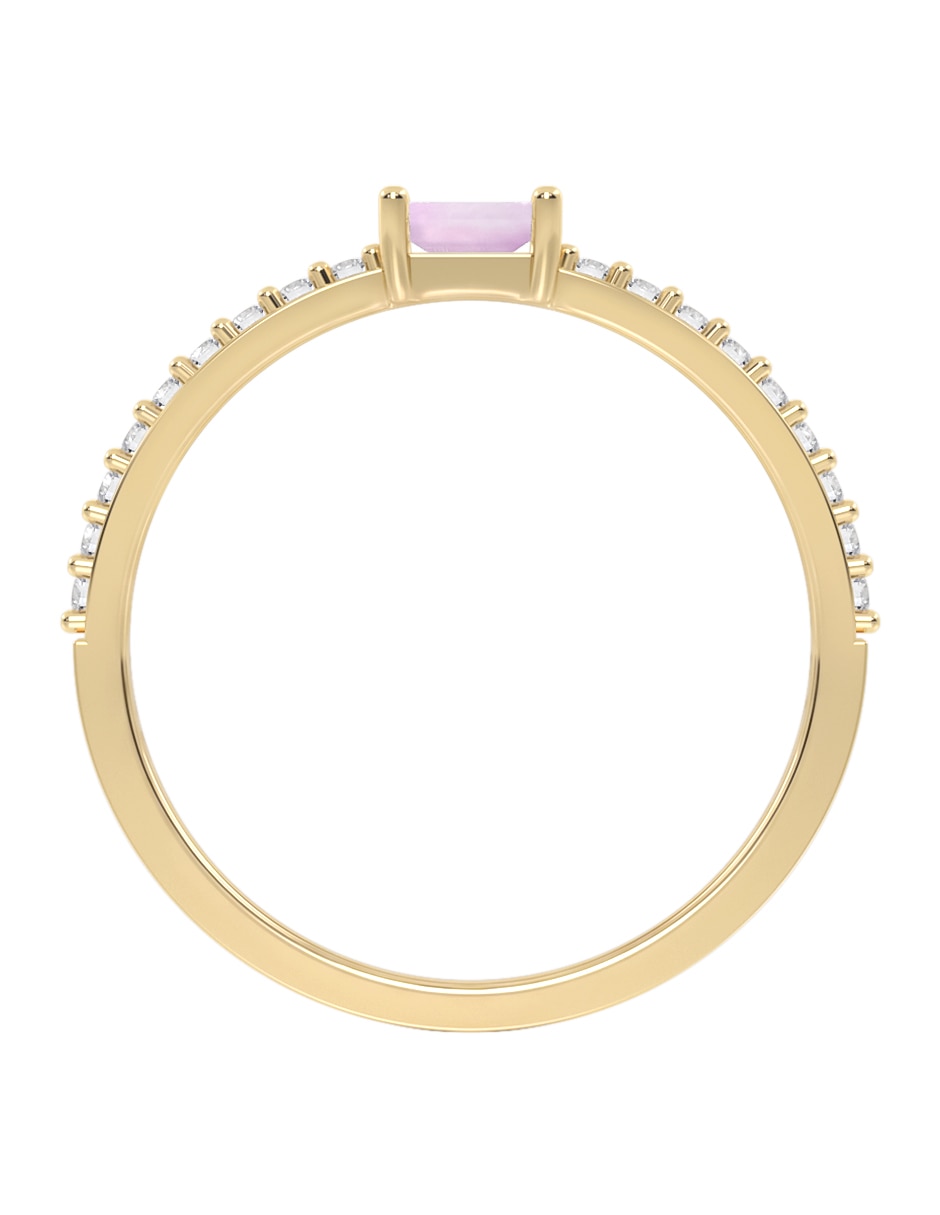 Anillo 10 k de oro zirconia brillante 4
