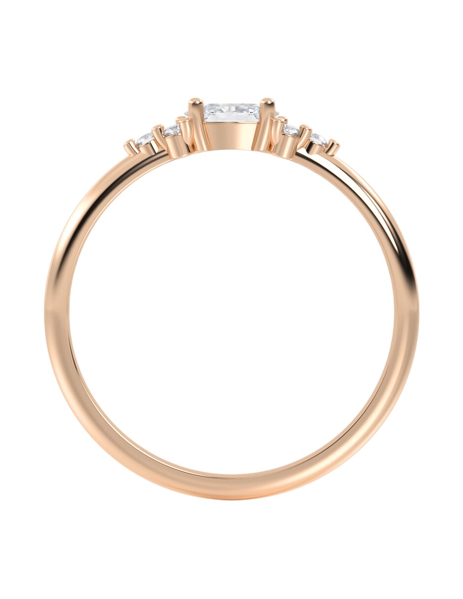 Anillo 10 k de oro zirconia brillante 3
