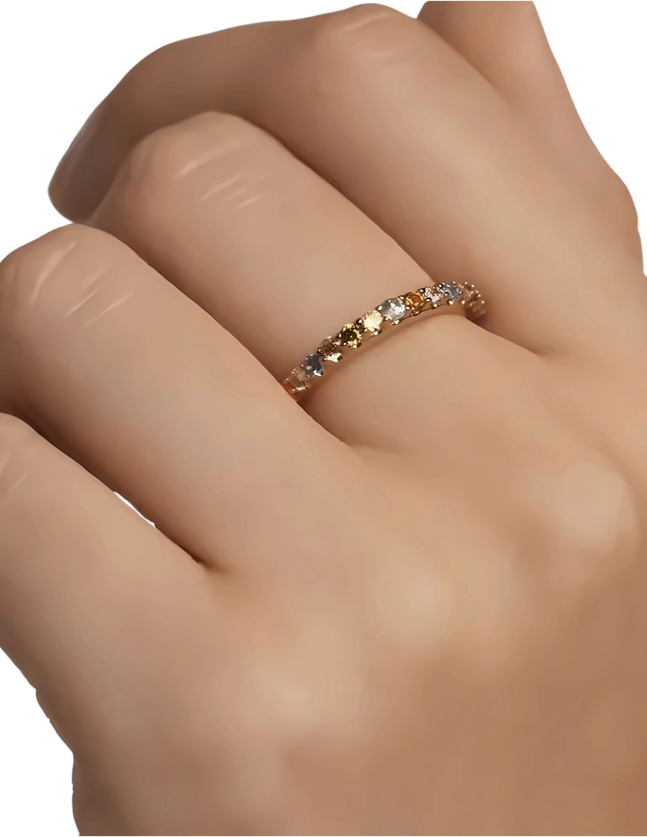 Anillo multi gemas de (si aplica) No aplica P 925 de Plata Circonita Brillante 3