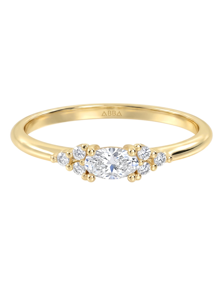 Anillo 10 k de oro zirconia brillante Anillo 10 k de oro zirconia brillante